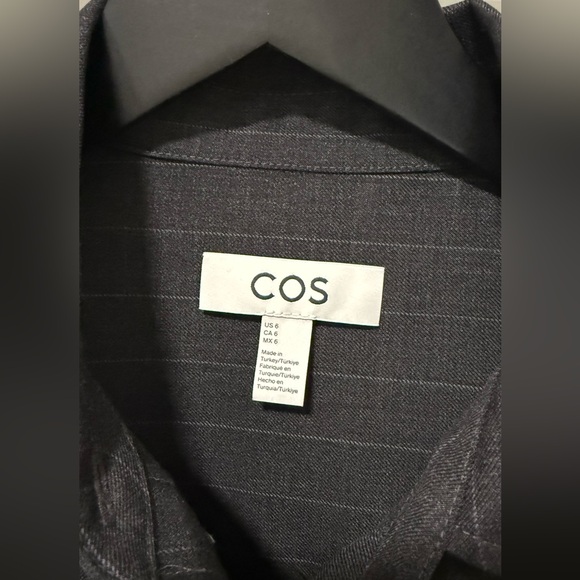 COS Charcoal Pinstripe wool Shirt - Picture 9 of 11